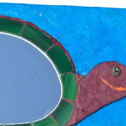 Green Turtle Mirror, Decorative Wall Mirror, Turtle Sculpture, Coastal Decor, Hanging, Sea Lover Gifts - thumbnail 2