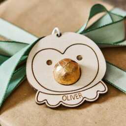 Chocolate Penguin Christmas Ornament - Kids Stocking Filler - thumbnail 2