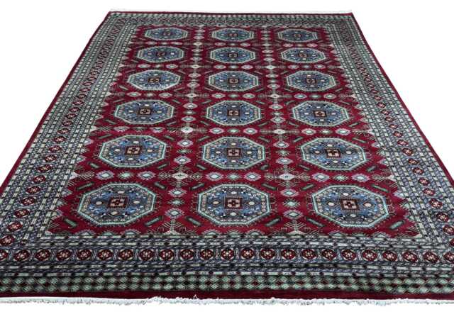 9x11 Red Color Bokhara Rug - 2.75x3.30 Bedroom Luxury Area Turkish Fine Quality Afghan - image 1