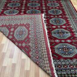 9x11 Red Color Bokhara Rug - 2.75x3.30 Bedroom Luxury Area Turkish Fine Quality Afghan - thumbnail 4