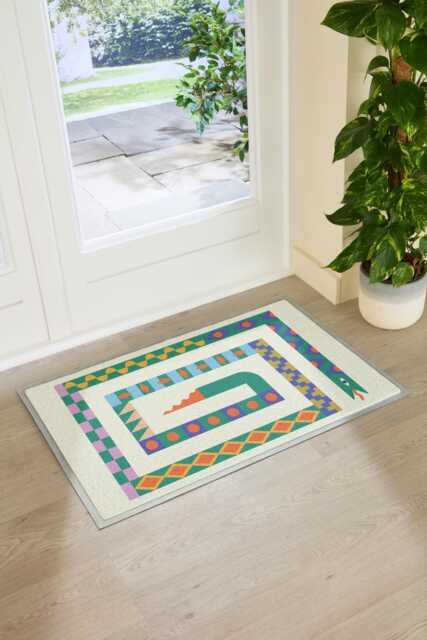Elizabeth Olwen Snake Indoor Outdoor Doormat - Celestial Entrance Rug Boho Home Decor Housewarming Gift 90x60cm - image 1