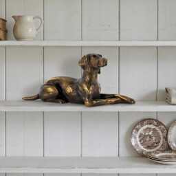 Weimaraner Dog Ornament, Bronze Effect Weiner Sculpture, Realistic Animal Figurine - thumbnail 2