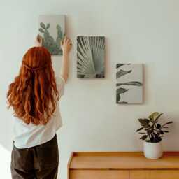 Canvas Wall Art Set Of 3 - Leaves Tropical Plants in Pastel Colors, Green Print, & Flowers Hanging Piece - thumbnail 3