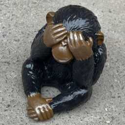 Monkey No See Statue Stone Monkey Sculpture Concrete Wildlife Decoration Cement Figurine Yard Art Ornament Outdoor Lover Gift - thumbnail 4