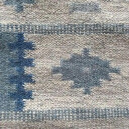 Handmade Blue & Beige Scandinavian Kilim Rug, Swedish Hallway Decor, Corridor Runner Rug - thumbnail 3
