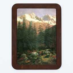Canadian Rockies Albert Bierstadt Nature Mountains Flowers Plants Trees Sky Classic Painting Wooden Framed Art Print - thumbnail 2