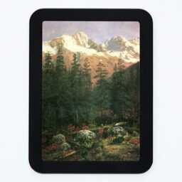 Canadian Rockies Albert Bierstadt Nature Mountains Flowers Plants Trees Sky Classic Painting Wooden Framed Art Print - thumbnail 3