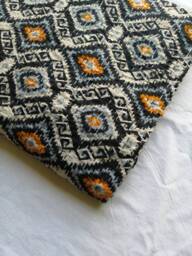 Block Print Queen Kantha Quilt, Geometric Indian Bedspread - thumbnail 1
