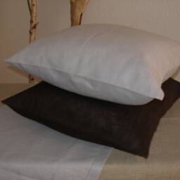 Linen Cushion 45 X cm Cushion Brown Turquoise Grey White Pink Anthracite Dark Fabric - thumbnail 4