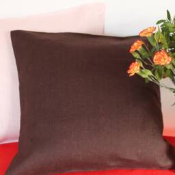 Linen Cushion 45 X cm Cushion Brown Turquoise Grey White Pink Anthracite Dark Fabric - thumbnail 2