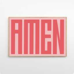 Amen Quote Art Canvas Poster, Trendy Wall Art, Apartment Aesthetic Decor, Retro Home Printed Gift - thumbnail 2