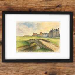 st Andrews Golf Print Swilcan Bridge, Scotland - Framed A4 - thumbnail 1