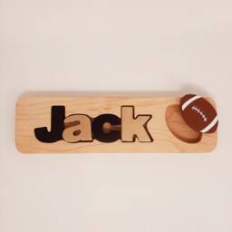 Handmade Name Puzzle Girl, Custom Wood With Name, Wooden Shapes, Girl Mixed Letters, New Baby Gift - thumbnail 1