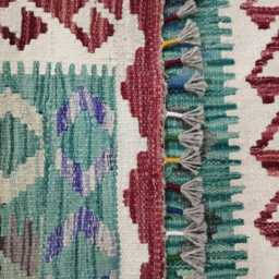 Runner Rug Classic, Handmade Artisan Afghan Turkish, Scandinavian, Navajo, Bohemian, Wool Flatweave Multicolour Kilim 187x80 cm - thumbnail 3