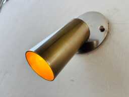 Mid-Century Modern Brass Wall Sconce Adjustable Cylinder Spotlight - thumbnail 1