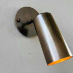 Mid-Century Modern Brass Wall Sconce Adjustable Cylinder Spotlight - thumbnail 2