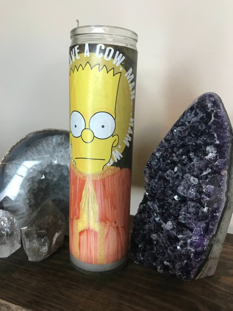 Spikey Hair Boy Funny Prayer Candle, Simpson Religious Tv Show - image 1