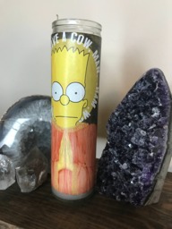 Spikey Hair Boy Funny Prayer Candle, Simpson Religious Tv Show - thumbnail 1