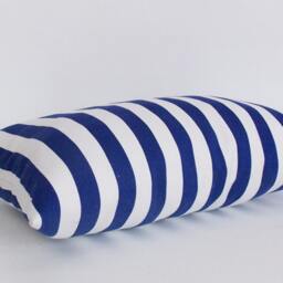 Navy White Striped Lumbar Pillow Cover Cotton Decorative Throw - thumbnail 3