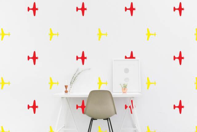 Airplane Wall Pattern Decal Ww2 Sticker Kids Room Military Wall Nursery Bedroom Wallpaper Vinyl Decals Home Decor Stickers - image 1