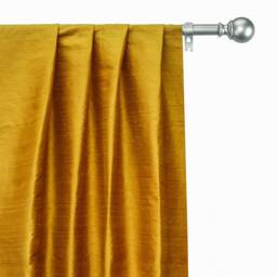 Golden Yellow 100% Pure Silk Dupioni Curtain Panels - Rod Pocket, Grommet, Box Pleat, Three Pinch Tab Top & Plain Ring Top - thumbnail 1