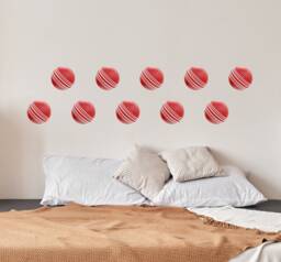 Cricket Balls Set Wall Stickers Decals Art Decor Removable Home Vinyl Kids Room Interior Design - thumbnail 1