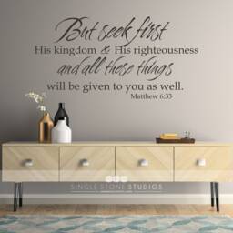 Wall Decal Bible Verse Matthew 633 - Vinyl Word Art Custom Home Decor - thumbnail 2