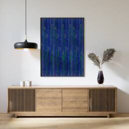 Japanese Abstract Woodblock Poster, Art Print, Graphical Shima Shima, Textile Asian Art, A1/A2/A3/A4 - thumbnail 2