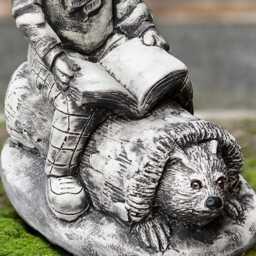 Concrete Reading Bear Statue Patio Teddy Figure Stone Animal Garden Sculpture Handcrafted Decor Cement Yard Art Lover Gift - thumbnail 4