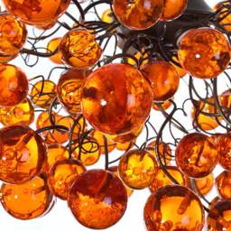 Orange Bubble Chandelier, Elegant Resin Globe Ceiling Light - thumbnail 3