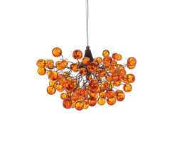 Orange Bubble Chandelier, Elegant Resin Globe Ceiling Light