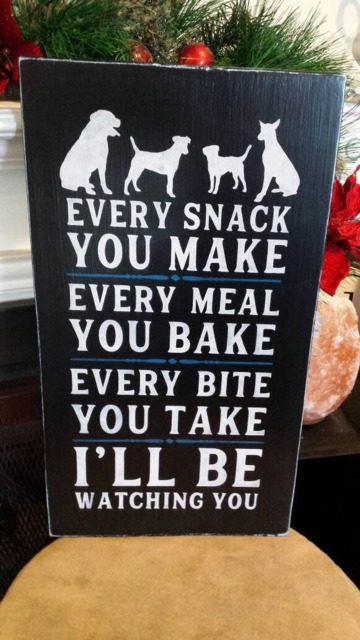I'll Be Watching You Dog Sign Distressed Wood Large Wall Hanging Primitive Decor Lover Gift Every Snack Make Meal Bake - image 1