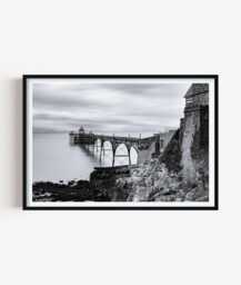 Clevedon Pier Photography Print, Somerset Coastal Wall Art, Black & White Decor - thumbnail 1