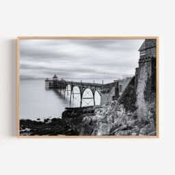 Clevedon Pier Photography Print, Somerset Coastal Wall Art, Black & White Decor - thumbnail 2