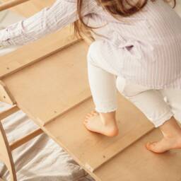 Montessori Set Of Three Items - Climbing Arch + Foldable Triangle Ladder/Slide, Wood Play Gym Furniture - thumbnail 3