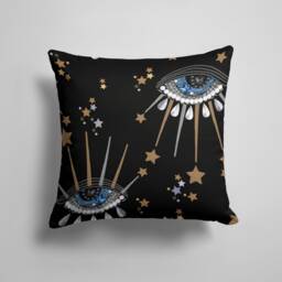 Blue Eye Cushion Cover/Evil Pillow Cover/Good Luck Home Decor/ & Black Top/Housewarming Gift/Gift For Her/Garden Textile - thumbnail 2