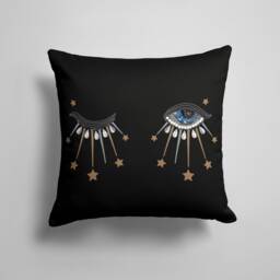 Blue Eye Cushion Cover/Evil Pillow Cover/Good Luck Home Decor/ & Black Top/Housewarming Gift/Gift For Her/Garden Textile - thumbnail 3