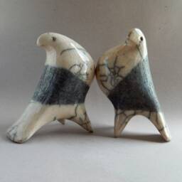 "Ceramic Sculpture ""A Pair Of Pigeons" - thumbnail 2