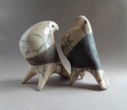 "Ceramic Sculpture ""A Pair Of Pigeons"