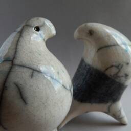 "Ceramic Sculpture ""A Pair Of Pigeons" - thumbnail 3