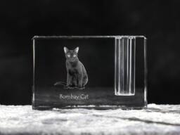 Bombay Cat , Crystal Pen Holder With Cat, Souvenir, Decoration, Limited Edition, Collection