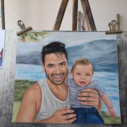 Custom Portrait From Photo Children Portrait Family Painting Original Paintings Unique Gift Idea Personalized Drawing Wall Art - thumbnail 2