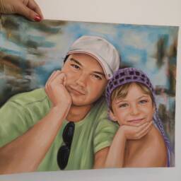 Custom Portrait From Photo Children Portrait Family Painting Original Paintings Unique Gift Idea Personalized Drawing Wall Art - thumbnail 3