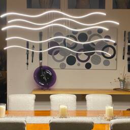 Chandelier Lighting Aluminium , Ceiling Lamp Vanity Light Fixture Hanging Lights Pendant Dining Room Wave Model - thumbnail 3