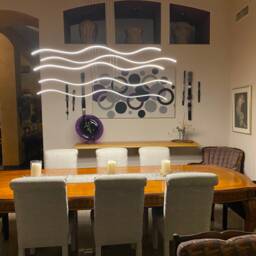Chandelier Lighting Aluminium , Ceiling Lamp Vanity Light Fixture Hanging Lights Pendant Dining Room Wave Model - thumbnail 2