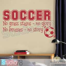 Soccer Wall Decal - No Grass Stains Glory, Boys Room Decor - 15x32 - thumbnail 3