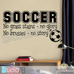Soccer Wall Decal - No Grass Stains Glory, Boys Room Decor - 15x32 - thumbnail 2