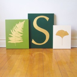 Fern Leaf - Gold Fern Leaf Painting Wall Art Green Asian Room Decor Print - thumbnail 3