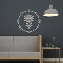 Water Lily Round Stencil For Easy Diy Home Improvement Reusable Wall Decor - thumbnail 1