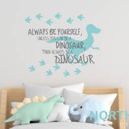 Wall Decals For Kids - Always Be Yourself Dino Footprints Dinosaur Decal A Dinosaurs Wallapalooza - thumbnail 3